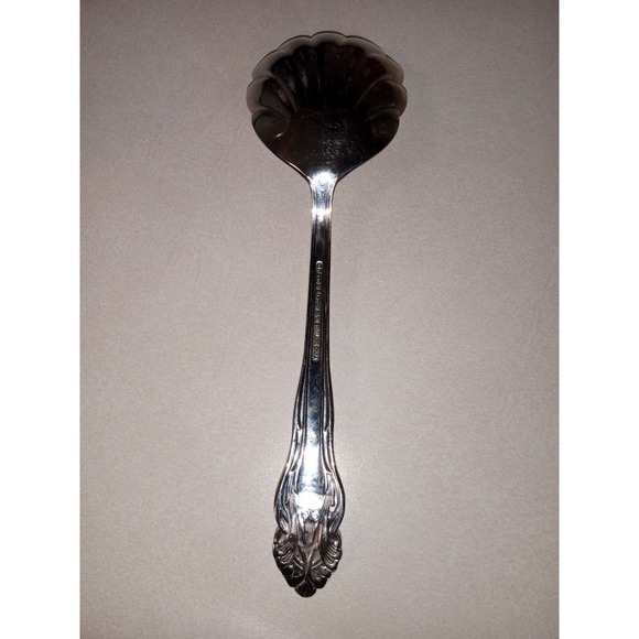 Reed & Barton 3 Piece Serving Spoons And Fork Stainless Flatware 9" & 10" Long - Picture 4 of 11